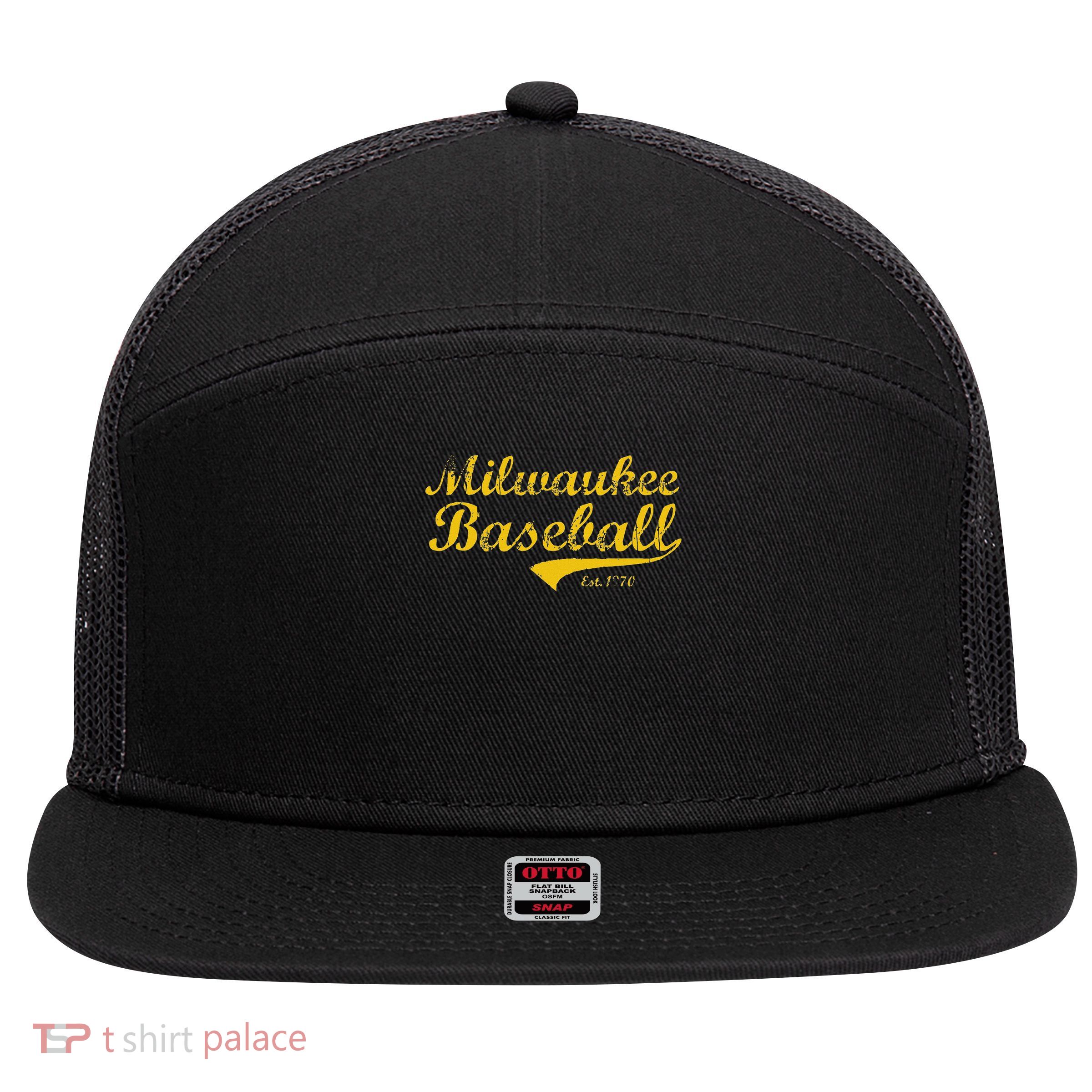 Milwaukee Wisconsin Baseball Fan Retro Vintage 7 Panel Mesh Trucker Snapback Hat