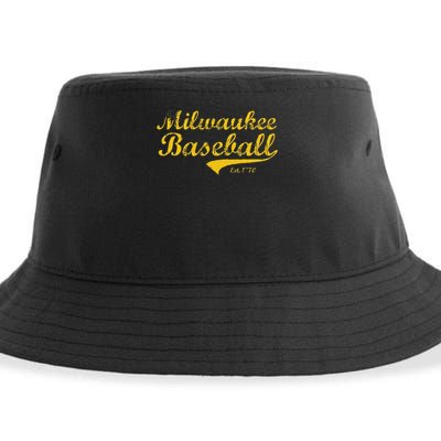 Milwaukee Wisconsin Baseball Fan Retro Vintage Sustainable Bucket Hat