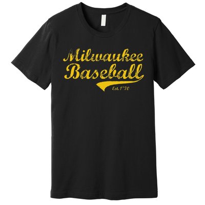 Milwaukee Wisconsin Baseball Fan Retro Vintage Premium T-Shirt
