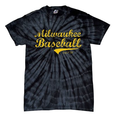 Milwaukee Wisconsin Baseball Fan Retro Vintage Tie-Dye T-Shirt