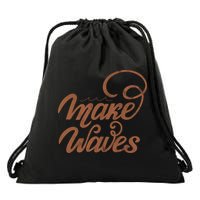 Make Waves Beach Vacation Drawstring Bag