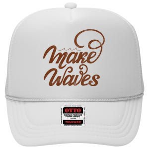 Make Waves Beach Vacation High Crown Mesh Back Trucker Hat