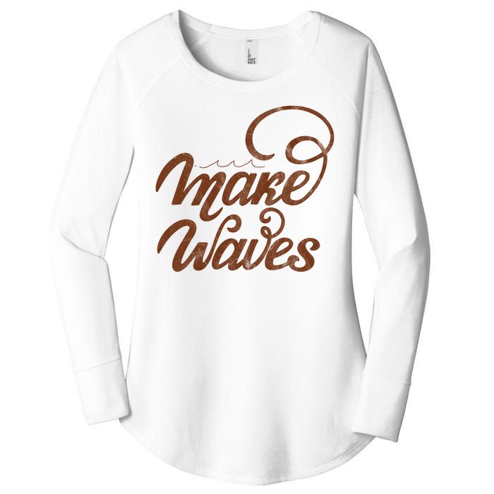 Make Waves Beach Vacation Women's Perfect Tri Tunic Long Sleeve Shirt