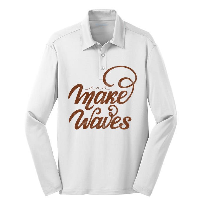 Make Waves Beach Vacation Silk Touch Performance Long Sleeve Polo