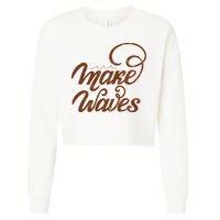 Make Waves Beach Vacation Cropped Pullover Crew