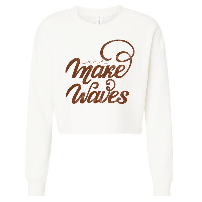 Make Waves Beach Vacation Cropped Pullover Crew