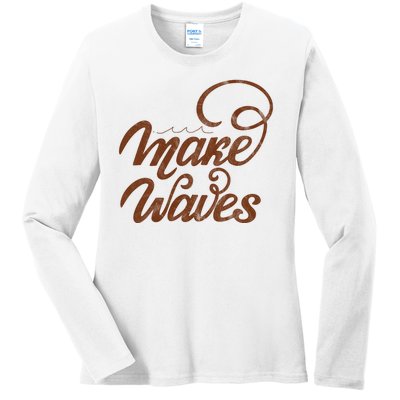 Make Waves Beach Vacation Ladies Long Sleeve Shirt