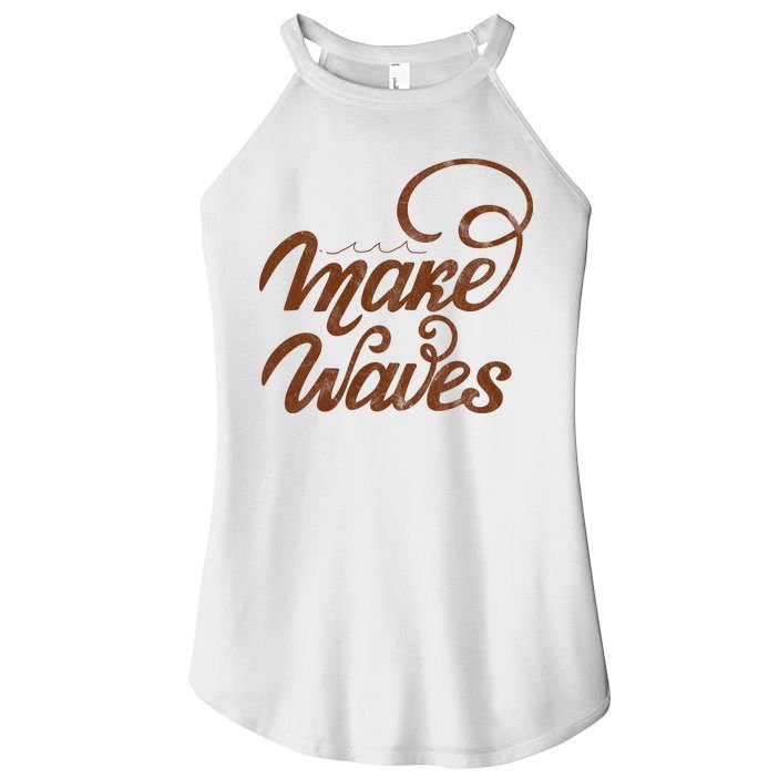 Make Waves Beach Vacation Women's Perfect Tri Rocker Tank
