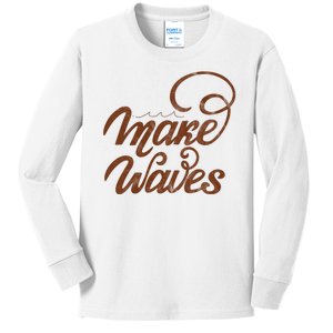 Make Waves Beach Vacation Kids Long Sleeve Shirt