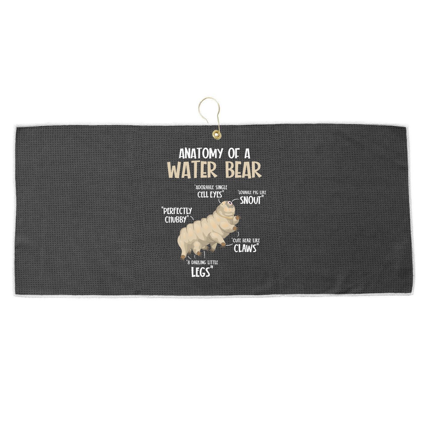 Microbiology Water Bear Science Facts Tardigrade Anatomy Large Microfiber Waffle Golf Towel