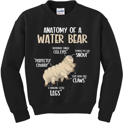 Microbiology Water Bear Science Facts Tardigrade Anatomy Kids Sweatshirt
