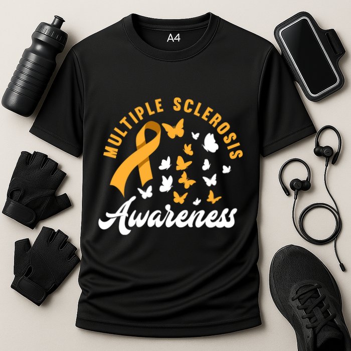 Ms Warrior Butterfly Ms Multiple Sclerosis Awareness Great Gift Performance Shirt
