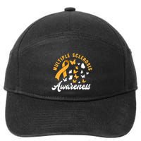Ms Warrior Butterfly Ms Multiple Sclerosis Awareness Great Gift 7-Panel Snapback Hat