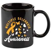 Ms Warrior Butterfly Ms Multiple Sclerosis Awareness Great Gift 11oz C Handle Ceramic Mug