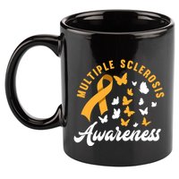 Ms Warrior Butterfly Ms Multiple Sclerosis Awareness Great Gift 11oz C Handle Ceramic Mug