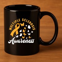 Ms Warrior Butterfly Ms Multiple Sclerosis Awareness Great Gift 11oz C Handle Ceramic Mug