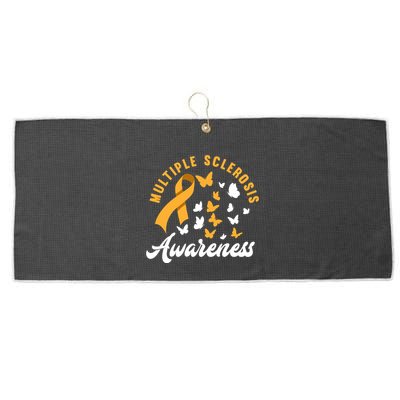 Ms Warrior Butterfly Ms Multiple Sclerosis Awareness Great Gift Large Microfiber Waffle Golf Towel