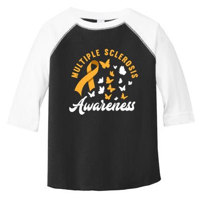 Ms Warrior Butterfly Ms Multiple Sclerosis Awareness Great Gift Toddler Fine Jersey T-Shirt
