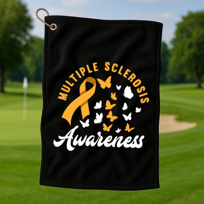 Ms Warrior Butterfly Ms Multiple Sclerosis Awareness Great Gift Golf Towel