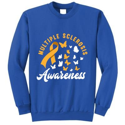 Ms Warrior Butterfly Ms Multiple Sclerosis Awareness Great Gift Sweatshirt