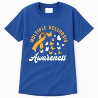 Ms Warrior Butterfly Ms Multiple Sclerosis Awareness Great Gift Tall T-Shirt