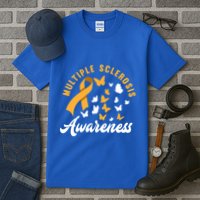 Ms Warrior Butterfly Ms Multiple Sclerosis Awareness Great Gift Tall T-Shirt