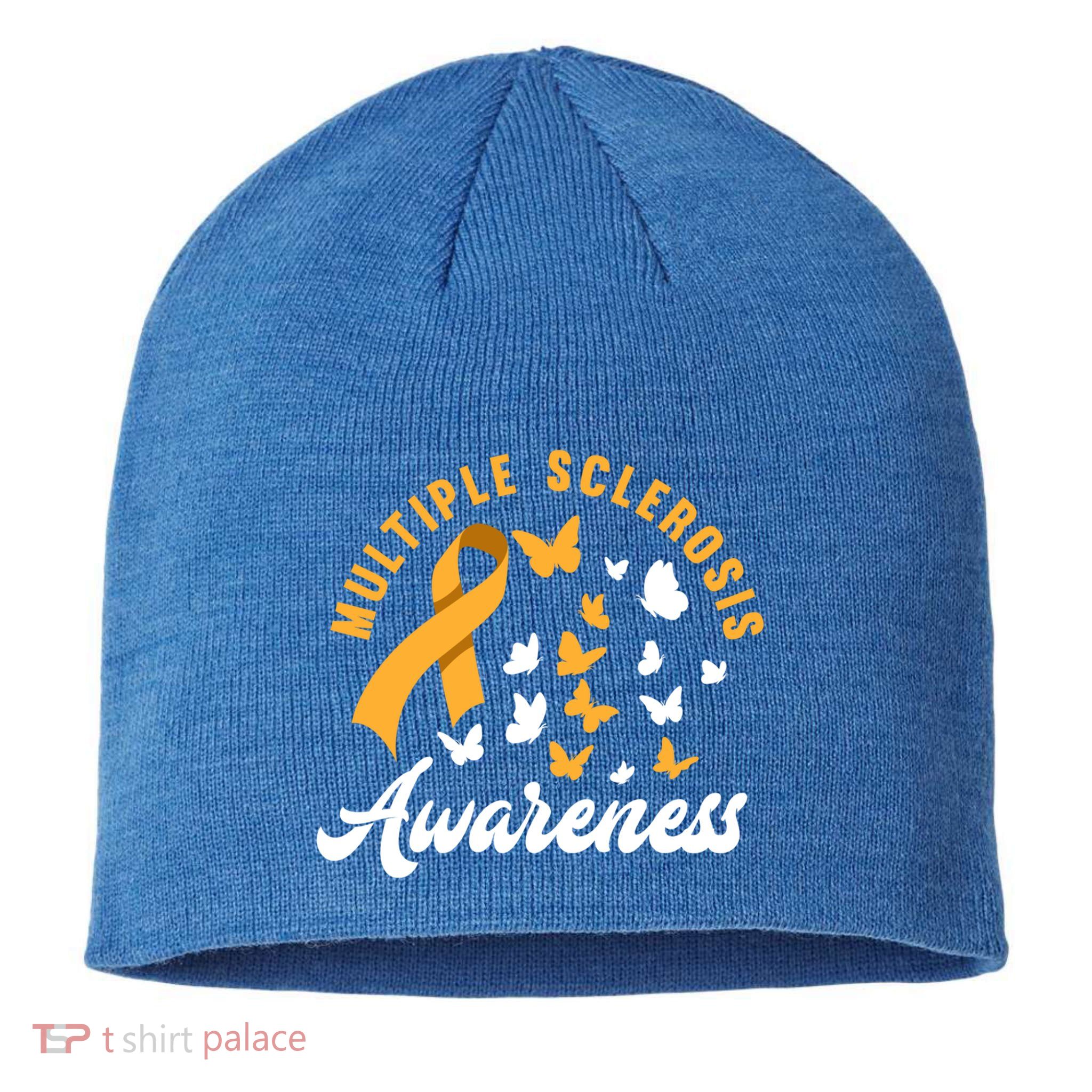 Ms Warrior Butterfly Ms Multiple Sclerosis Awareness Great Gift Sustainable Beanie