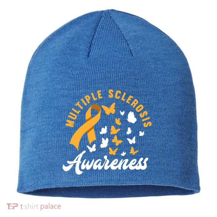 Ms Warrior Butterfly Ms Multiple Sclerosis Awareness Great Gift Sustainable Beanie