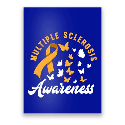 Ms Warrior Butterfly Ms Multiple Sclerosis Awareness Great Gift Poster