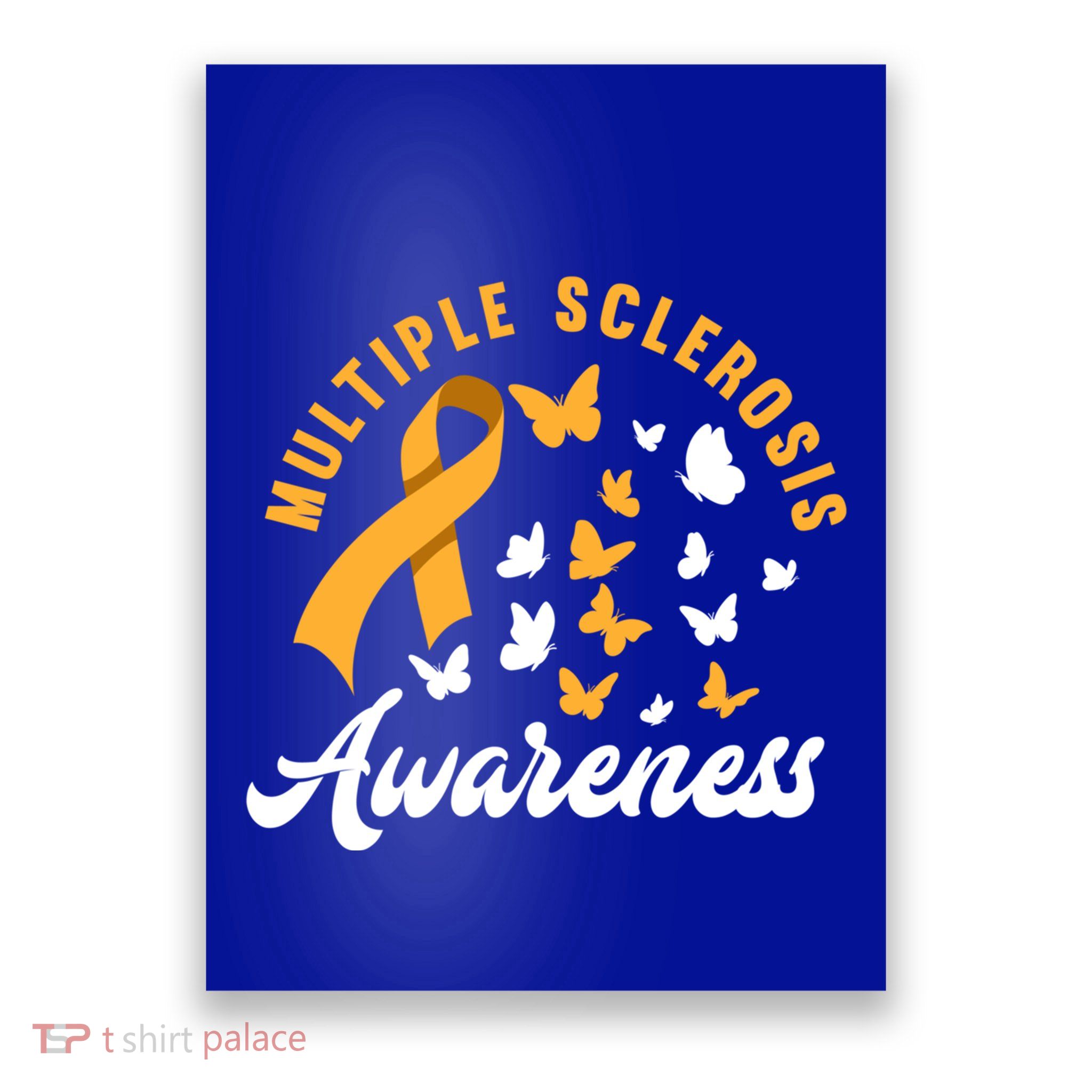 Ms Warrior Butterfly Ms Multiple Sclerosis Awareness Great Gift Poster