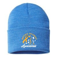 Ms Warrior Butterfly Ms Multiple Sclerosis Awareness Great Gift Sustainable Knit Beanie