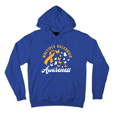 Ms Warrior Butterfly Ms Multiple Sclerosis Awareness Great Gift Tall Hoodie