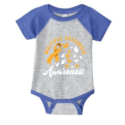 Ms Warrior Butterfly Ms Multiple Sclerosis Awareness Great Gift Infant Baby Jersey Bodysuit