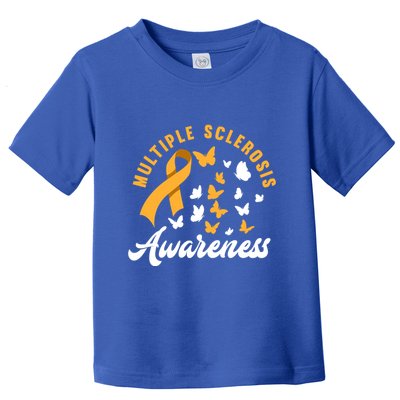 Ms Warrior Butterfly Ms Multiple Sclerosis Awareness Great Gift Toddler T-Shirt