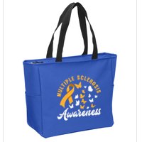 Ms Warrior Butterfly Ms Multiple Sclerosis Awareness Great Gift Zip Tote Bag