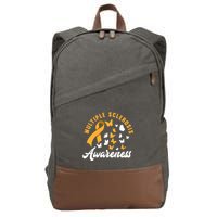 Ms Warrior Butterfly Ms Multiple Sclerosis Awareness Great Gift Cotton Canvas Backpack