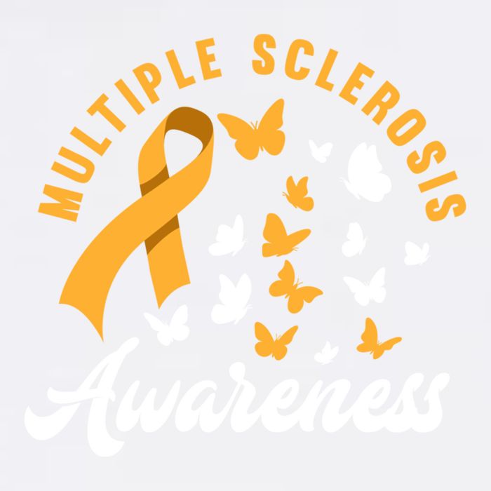 Ms Warrior Butterfly Ms Multiple Sclerosis Awareness Great Gift Garment-Dyed Sweatshirt