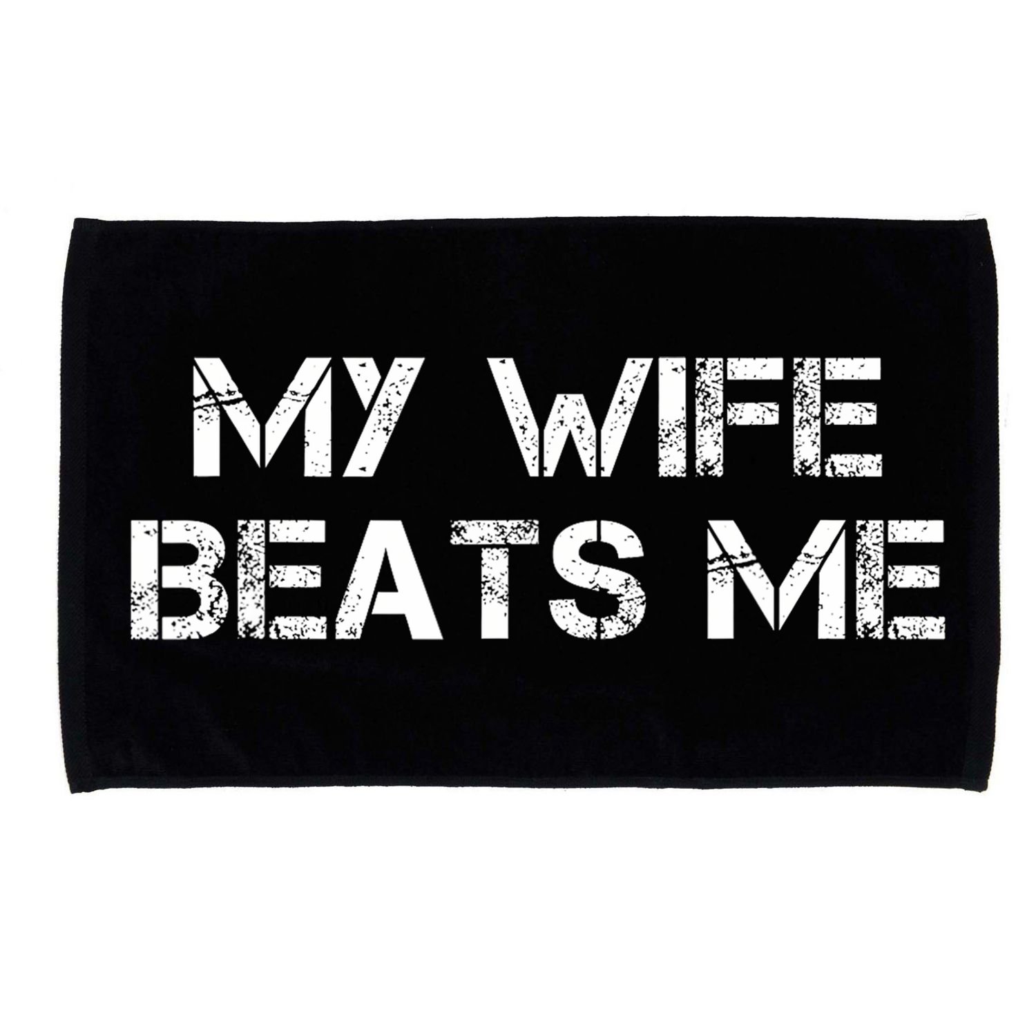 My Wife Beats Me Funny Husband Microfiber Hand Towel