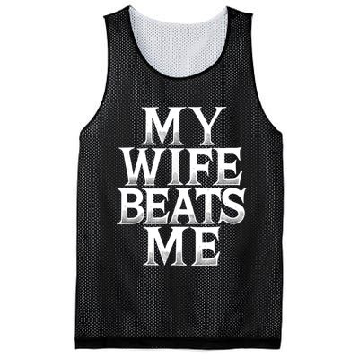 My Wife B.e.a.t.s Me Funny Husband Joke  Mesh Reversible Basketball Jersey Tank