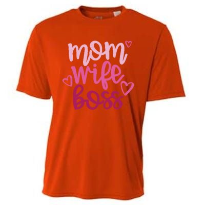 Mom Wife Boss Funny Gift Cooling Performance Crew T-Shirt