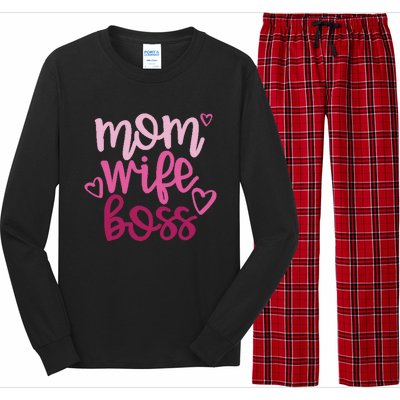 Mom Wife Boss Funny Gift Long Sleeve Pajama Set