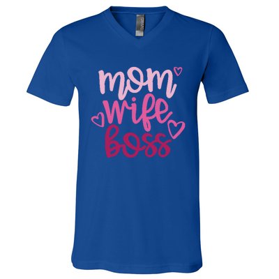 Mom Wife Boss Funny Gift V-Neck T-Shirt