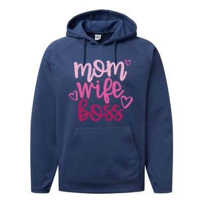 Mom Wife Boss Funny Gift Performance Fleece Hoodie