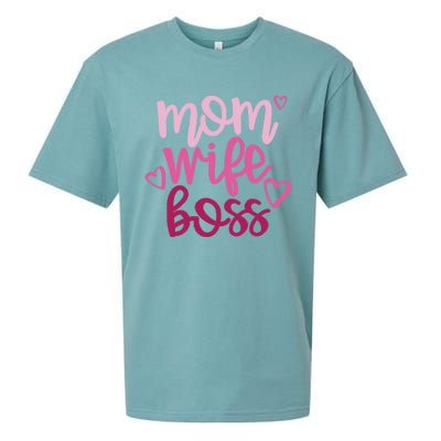 Mom Wife Boss Funny Gift Sueded Cloud Jersey T-Shirt