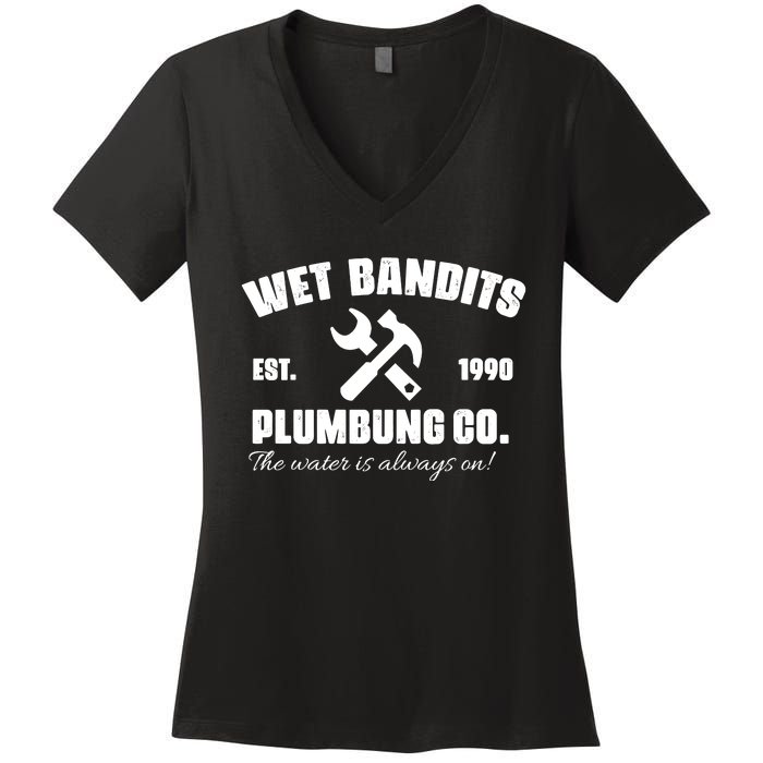 Movies Wet Bandits Plumbing Co Christmas Women's V-Neck T-Shirt