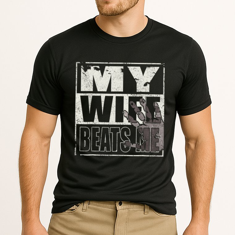 My Wife Beats Me - Husband  Cooling Performance Crew T-Shirt