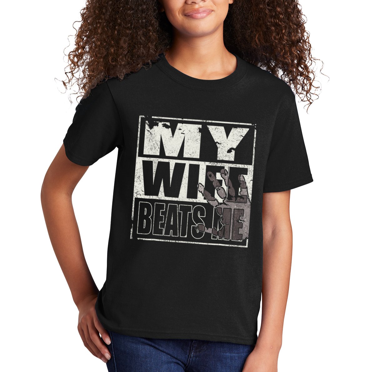 My Wife Beats Me - Husband  Kids T-Shirt