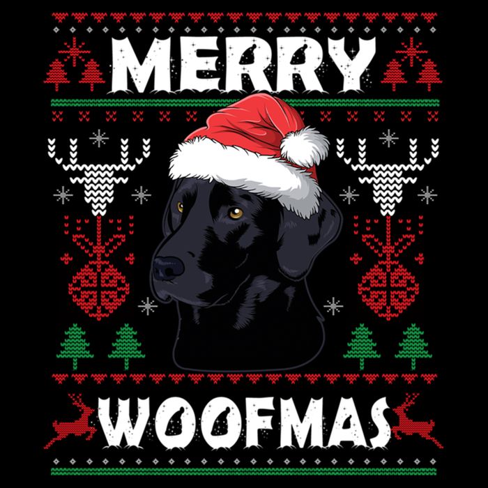 Merry Woofmas Black Lab Santa Hat Dog Xmas Gift Cooling Performance Crew T-Shirt