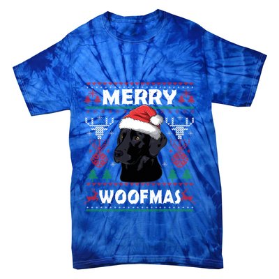 Merry Woofmas Black Lab Santa Hat Dog Xmas Gift Tie-Dye T-Shirt