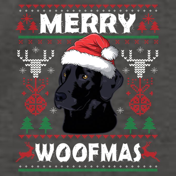 Merry Woofmas Black Lab Santa Hat Dog Xmas Gift Vector Backpack